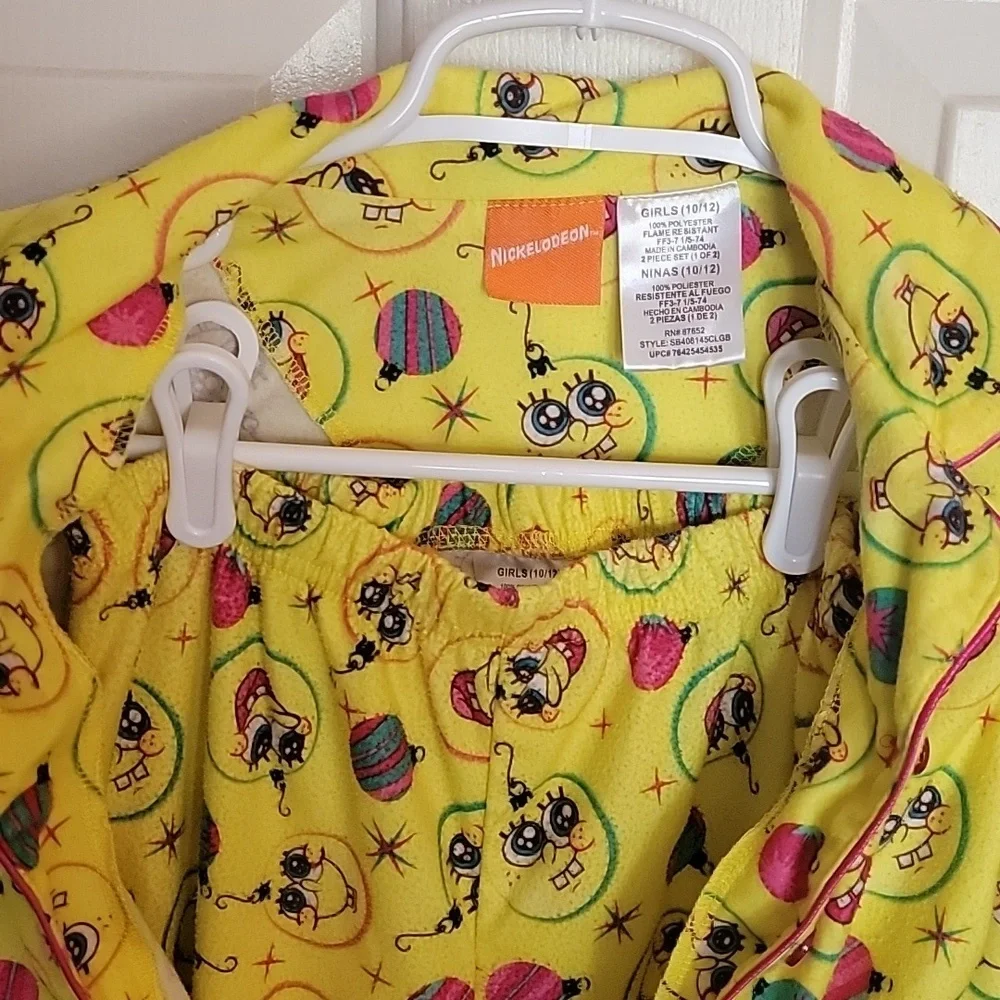 Nickelodeon SpongeBob SquarePants girls,  2 piece pajama set, (10-12).